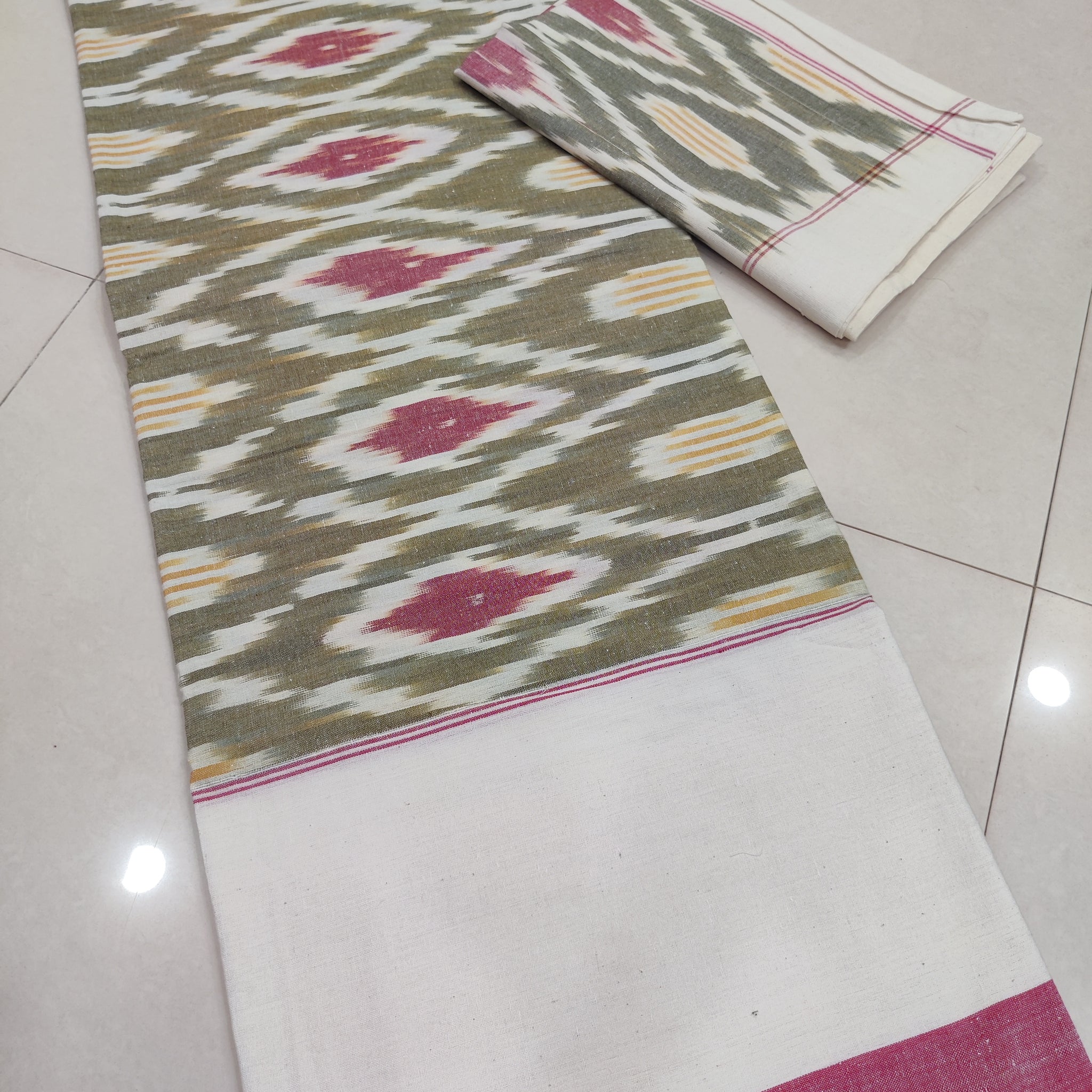 Multicolor - Premium Handloom Cotton Ikat Double Bedsheet (King Size 108 x 90 in) 10