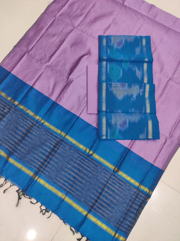 Skyblue - 3PC HANDLOOM SILK COTTON POCHAMPALLY IKAT DRESS MATERIAL SET 21