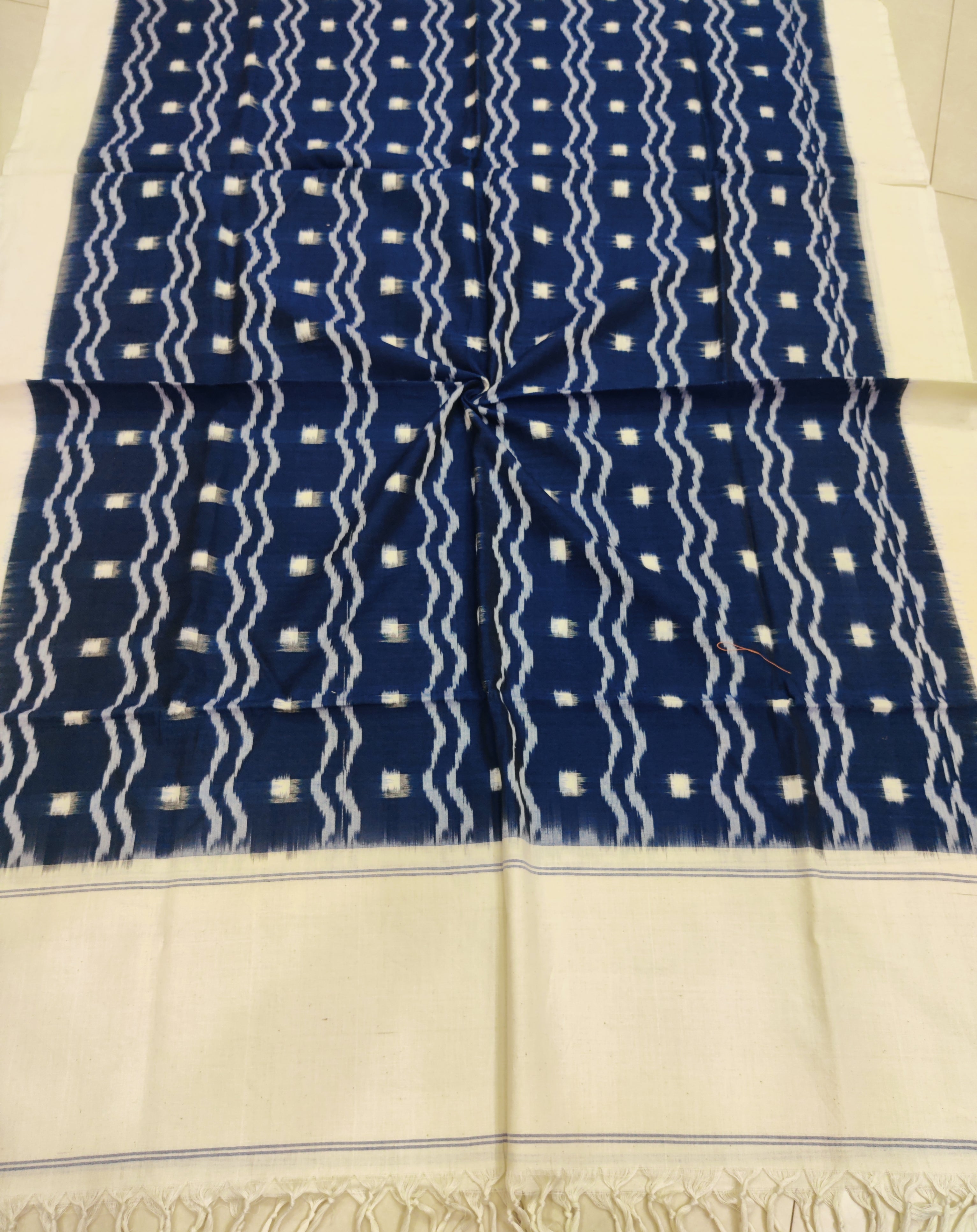 MAROON - POCHAMPALLY DOUBLE IKAT COTTON HANDLOOM DUPATTA 22