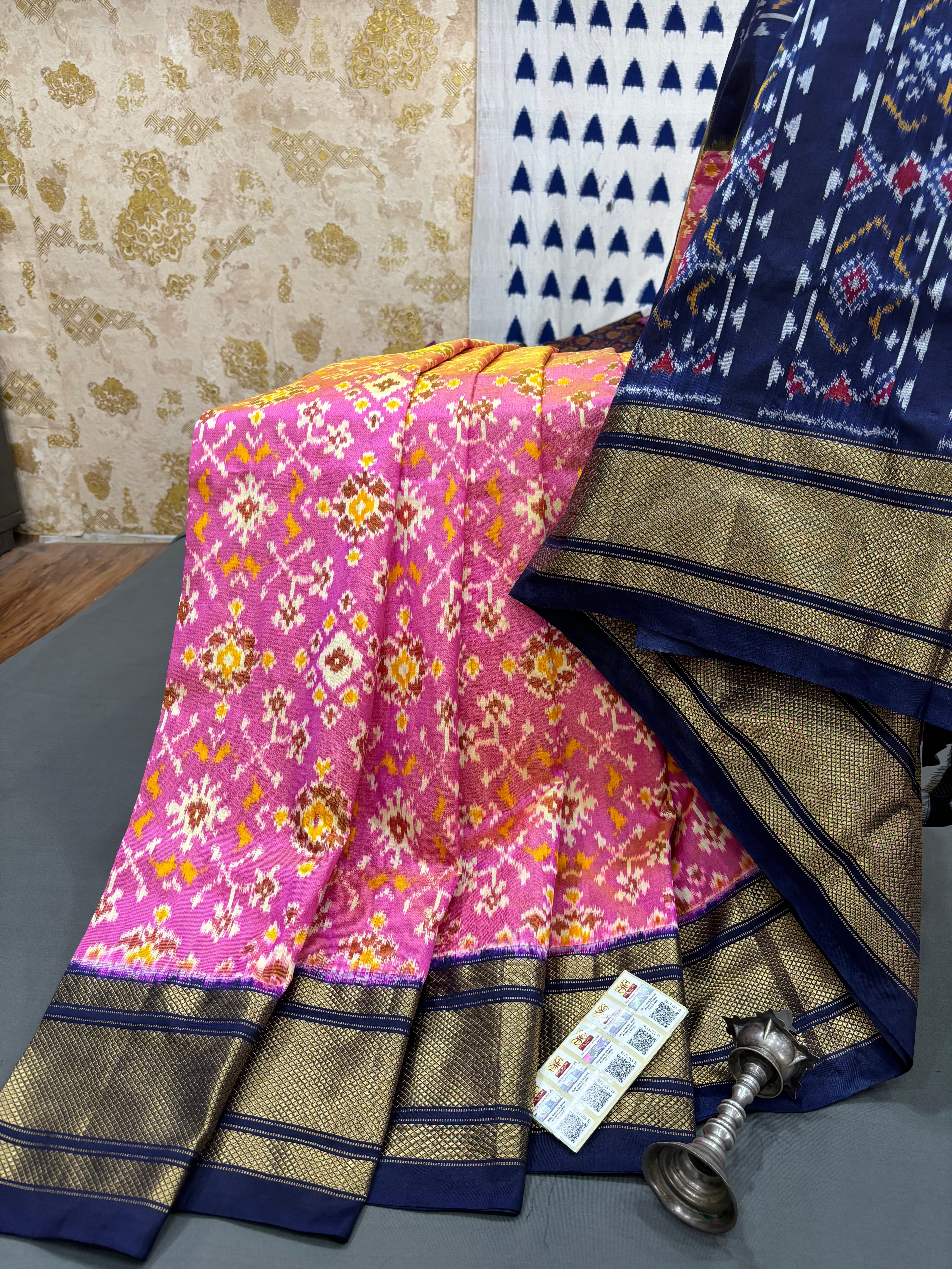 HANDLOOM SILK POCHAMPALLY IKAT SAREE WITH ZARI BORDER 05