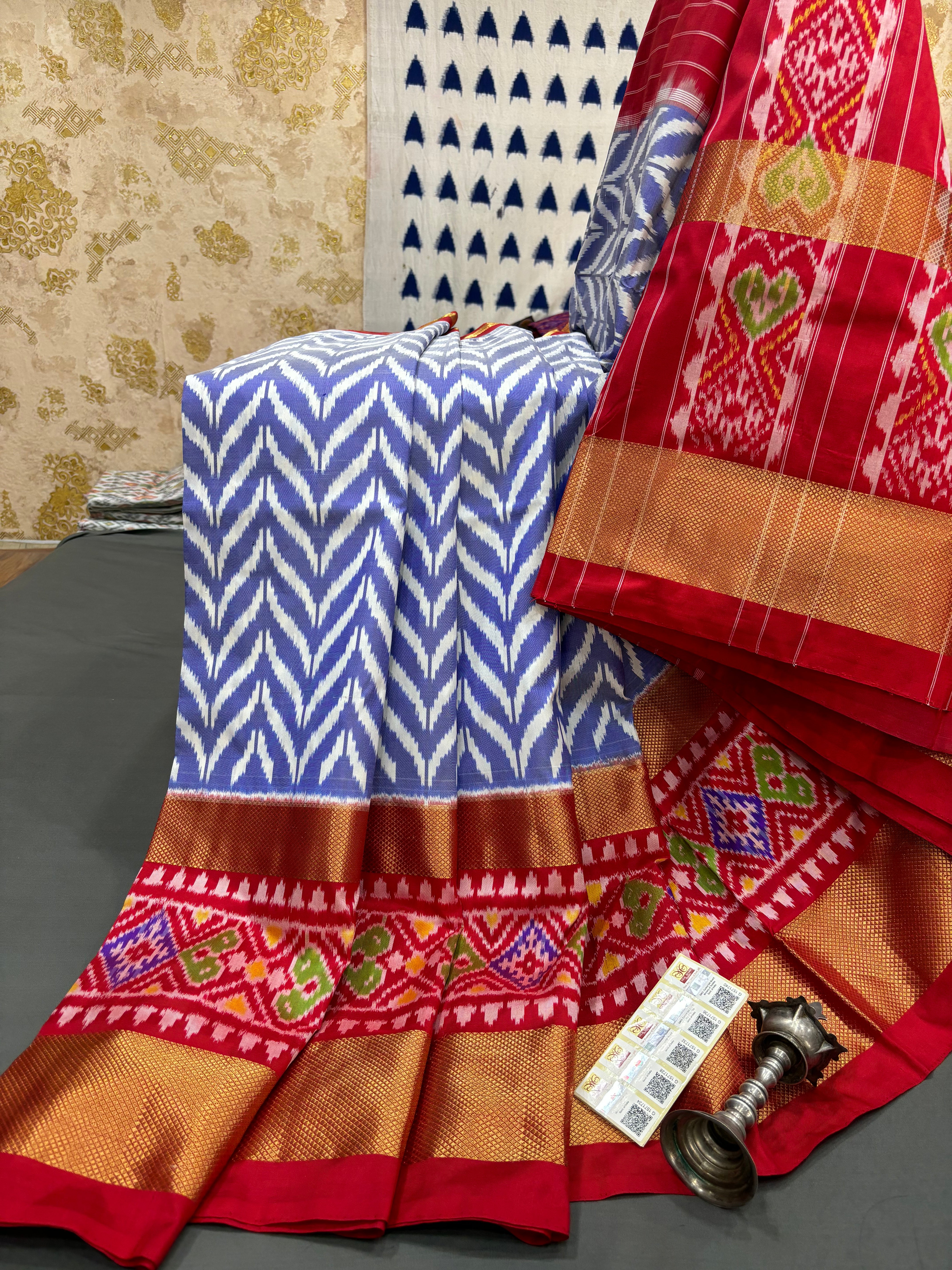 HANDLOOM SILK POCHAMPALLY IKAT SAREE WITH ZARI BORDER 06