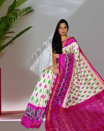 Pochampally Ikat Power loom Cotton Saree