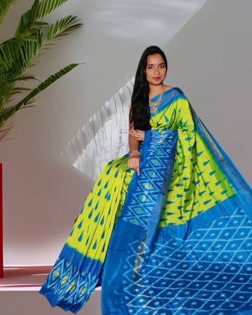 Pochampally Ikat Power loom Cotton Saree