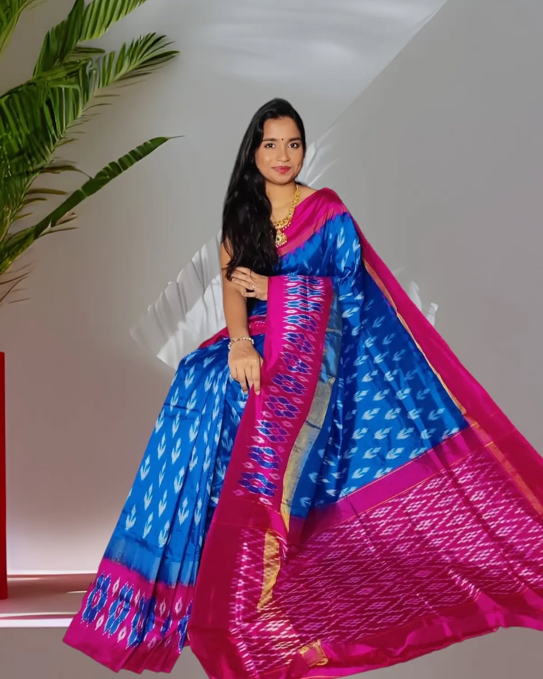 Pochampally Ikat Power loom Cotton Saree