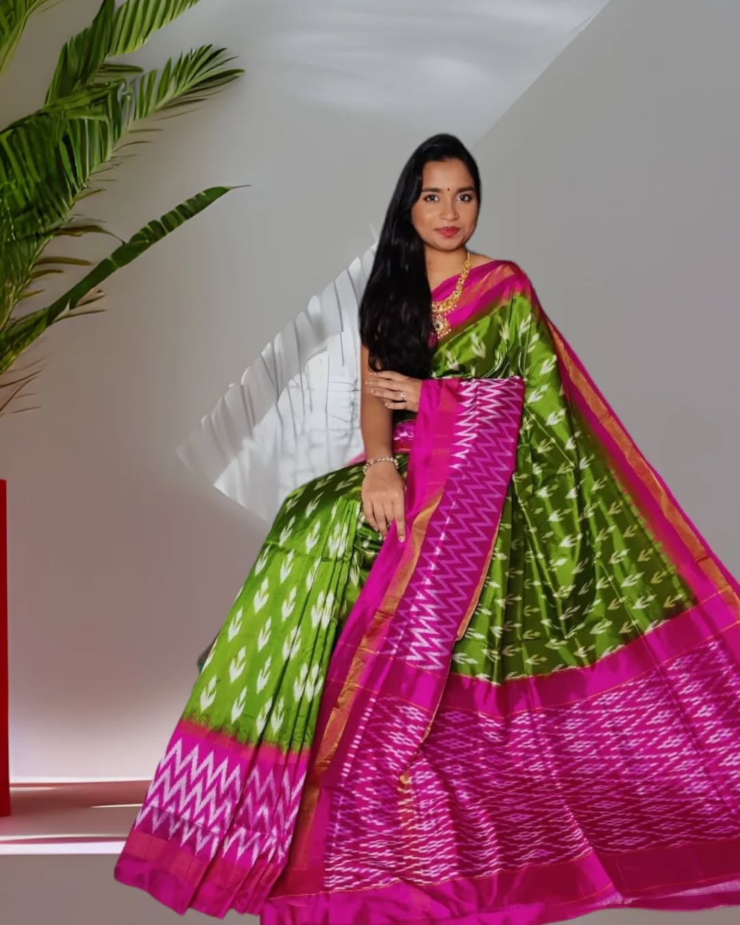 Pochampally Ikat Power loom Cotton Saree