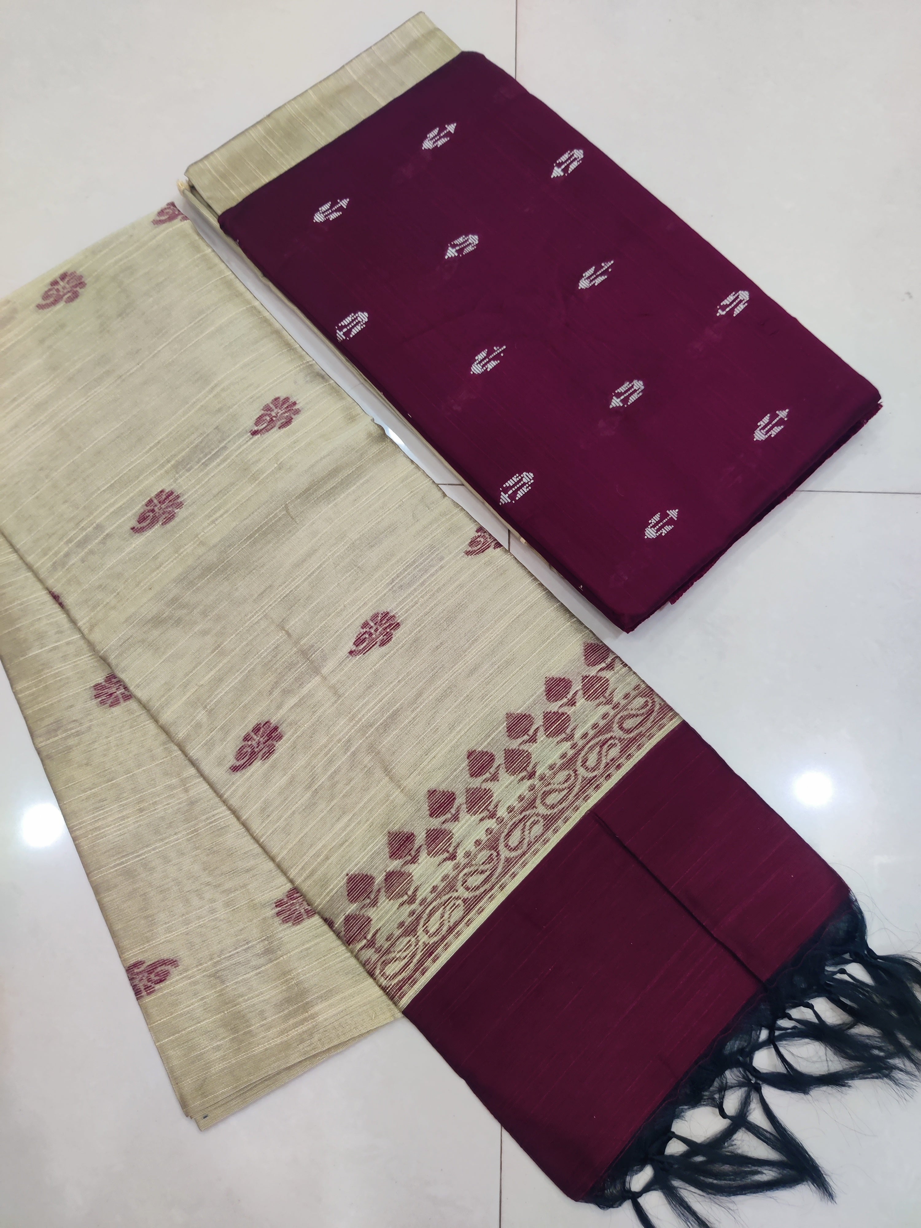 BROWN- Exclusive Raw Silk Suit Set with All-Over Butti Weaving & Slub Silk Jacquard Dupatta 10