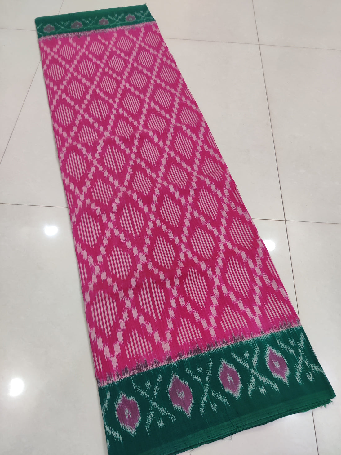 PINK - MERCERISED PURE COTTON HANDLOOM POCHAMPALLY IKAT SAREE 74