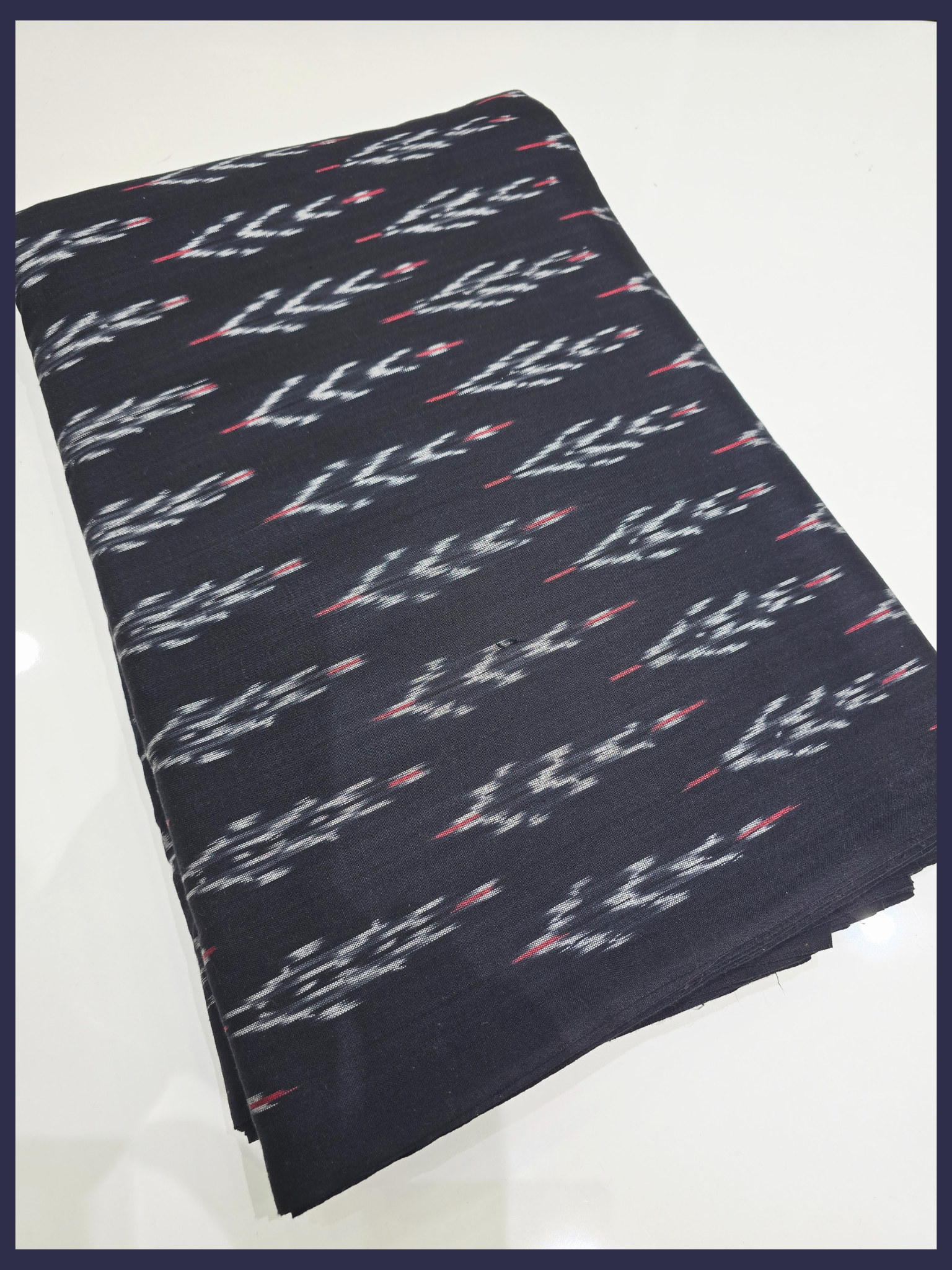 BLACK- COTTON POCHAMPALLY IKAT FABRIC 24