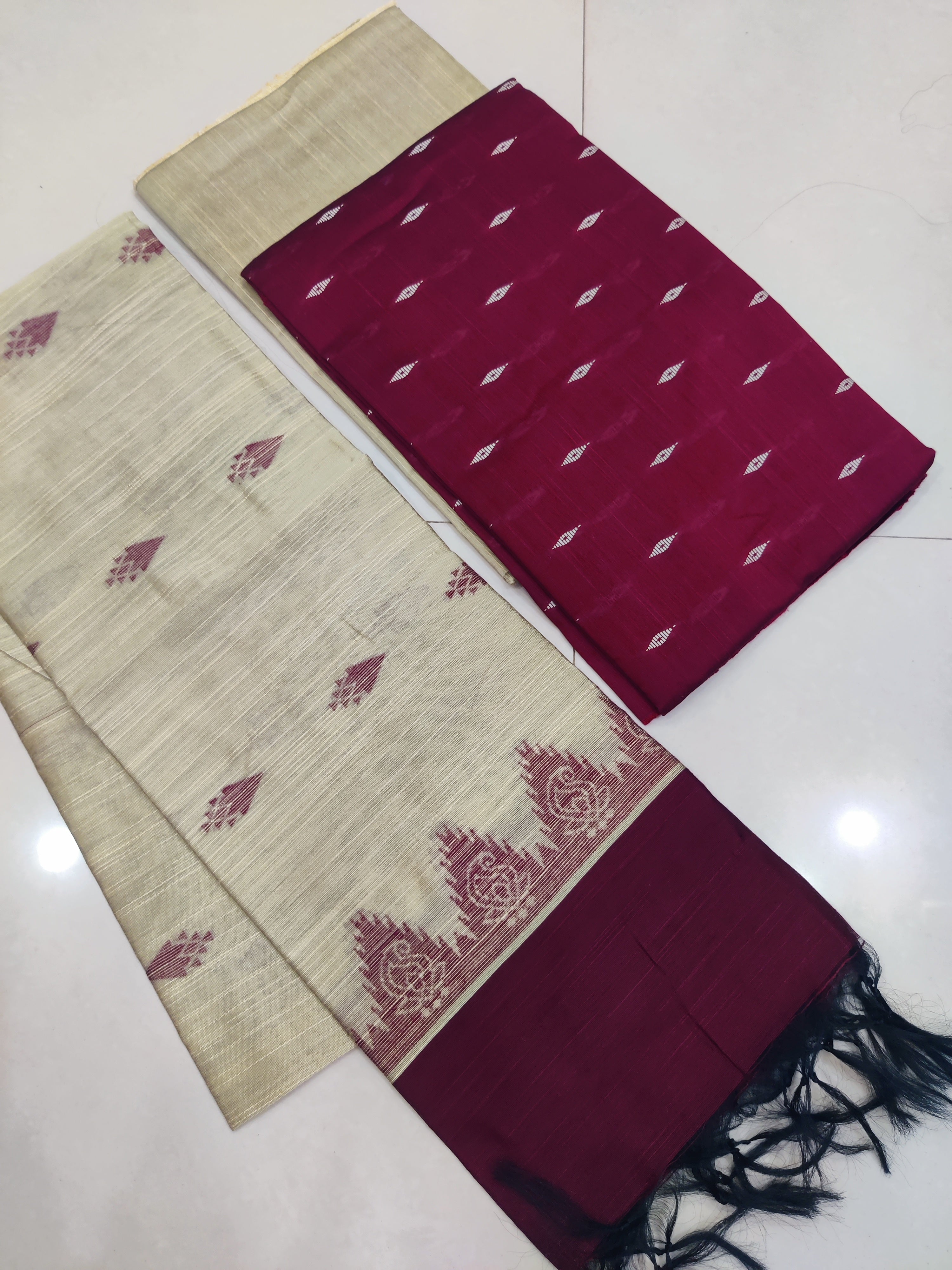 BROWN - Exclusive Raw Silk Suit Set with All-Over Butti Weaving & Slub Silk Jacquard Dupatta 13