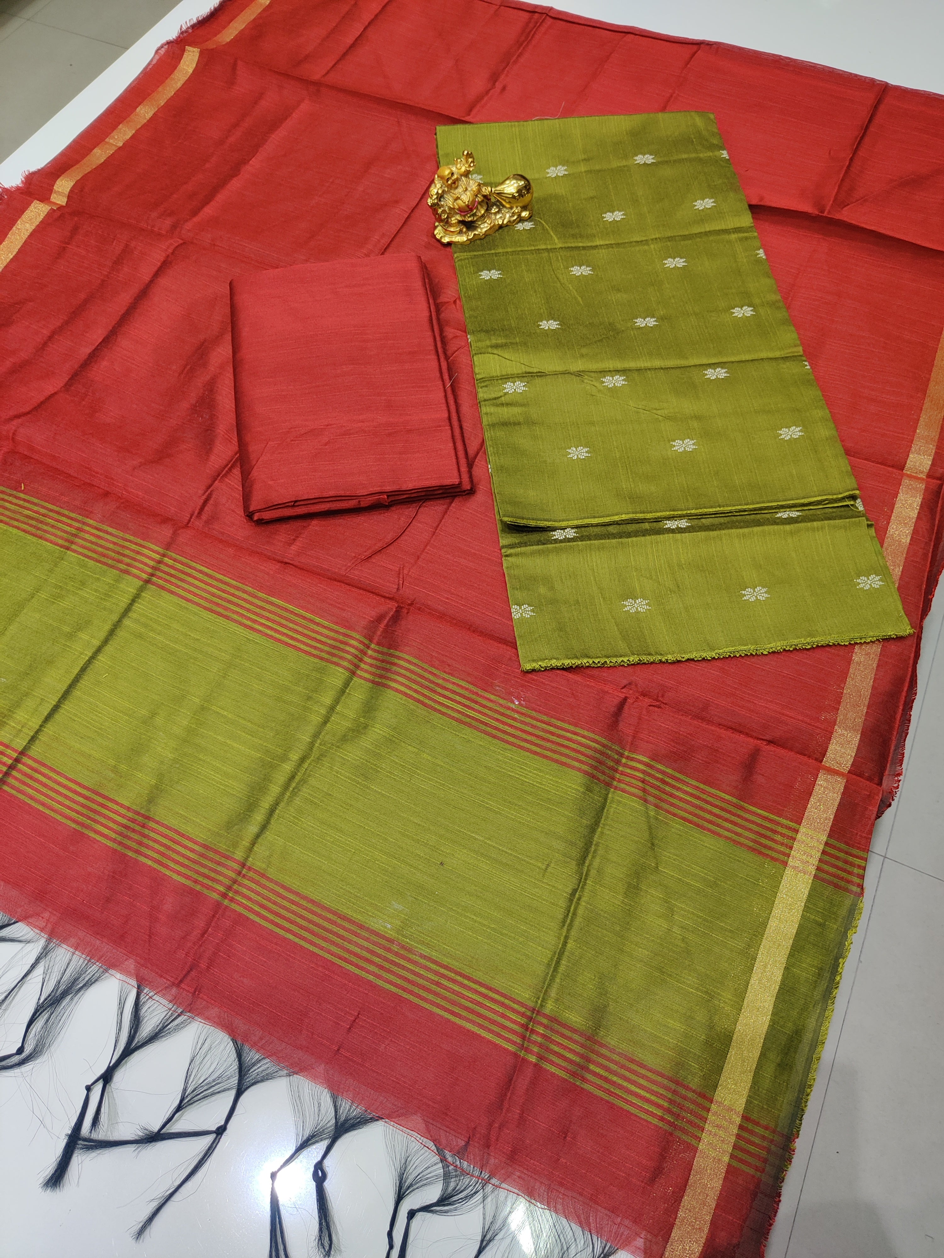 MULTICOLOR– 3PC RAW SILK SUIT SET WITH BUTTI WEAVING & SLUB SILK JACQUARD DUPATTA 08