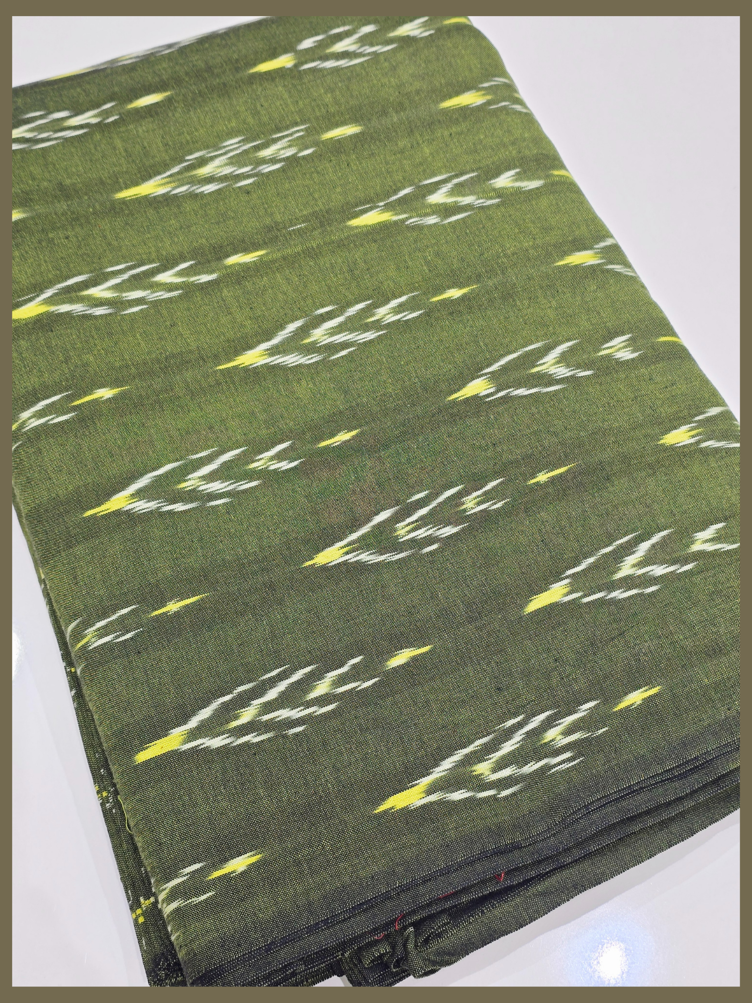 YELLOW- COTTON POCHAMPALLY IKAT FABRIC 18