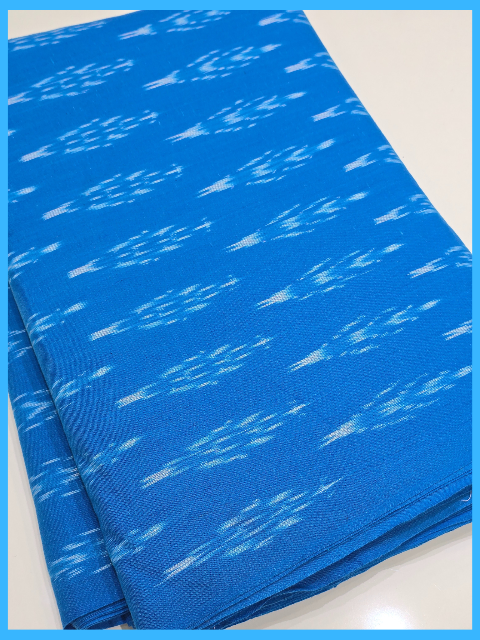 SKY BLUE- COTTON POCHAMPALLY IKAT FABRIC 22