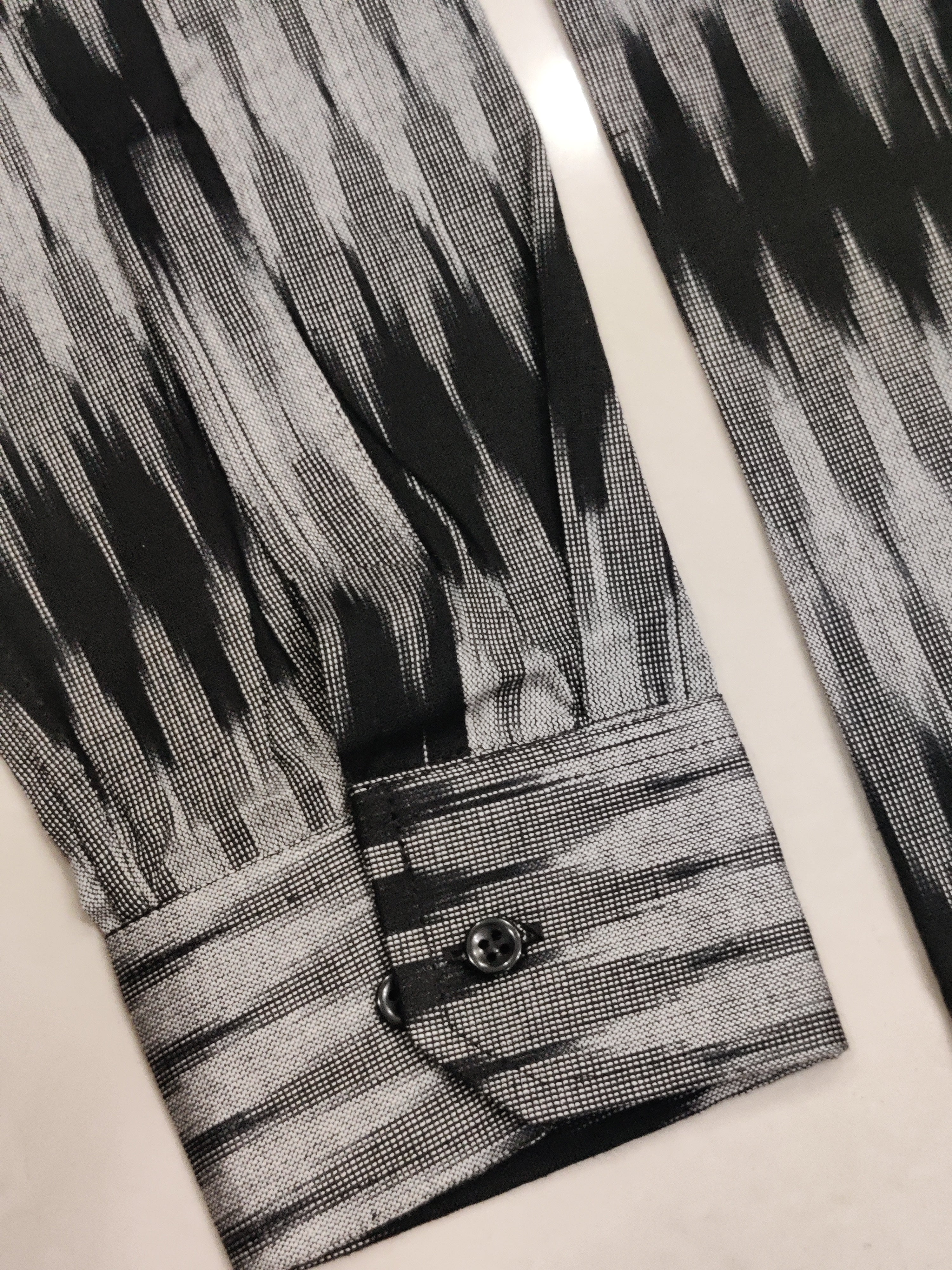 BLACK- FULL SLEEVE COTTON MEN POCHAMPALLY IKAT SHIRT 10