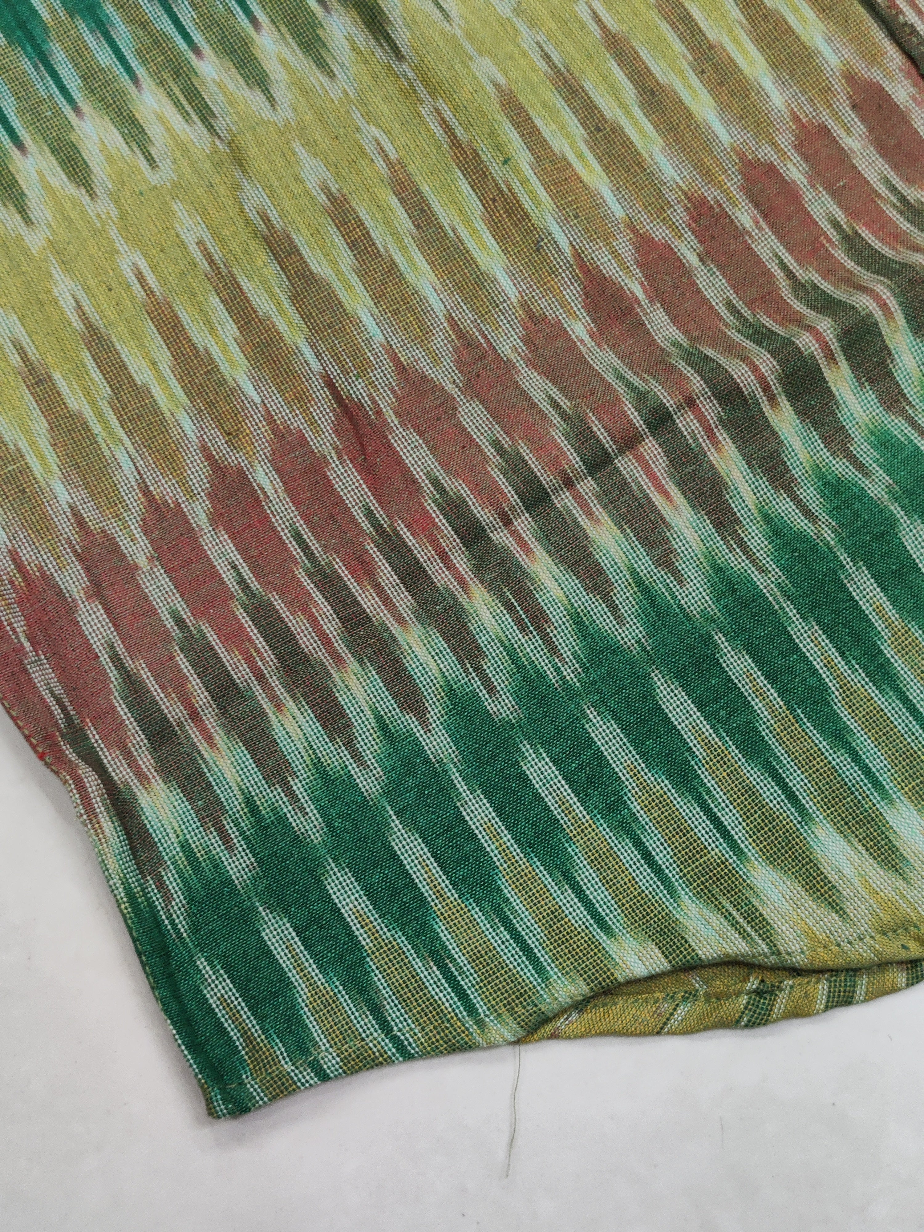 GREEN - FULL SLEEVE COTTON MEN POCHAMPALLY IKAT SHIRT 11