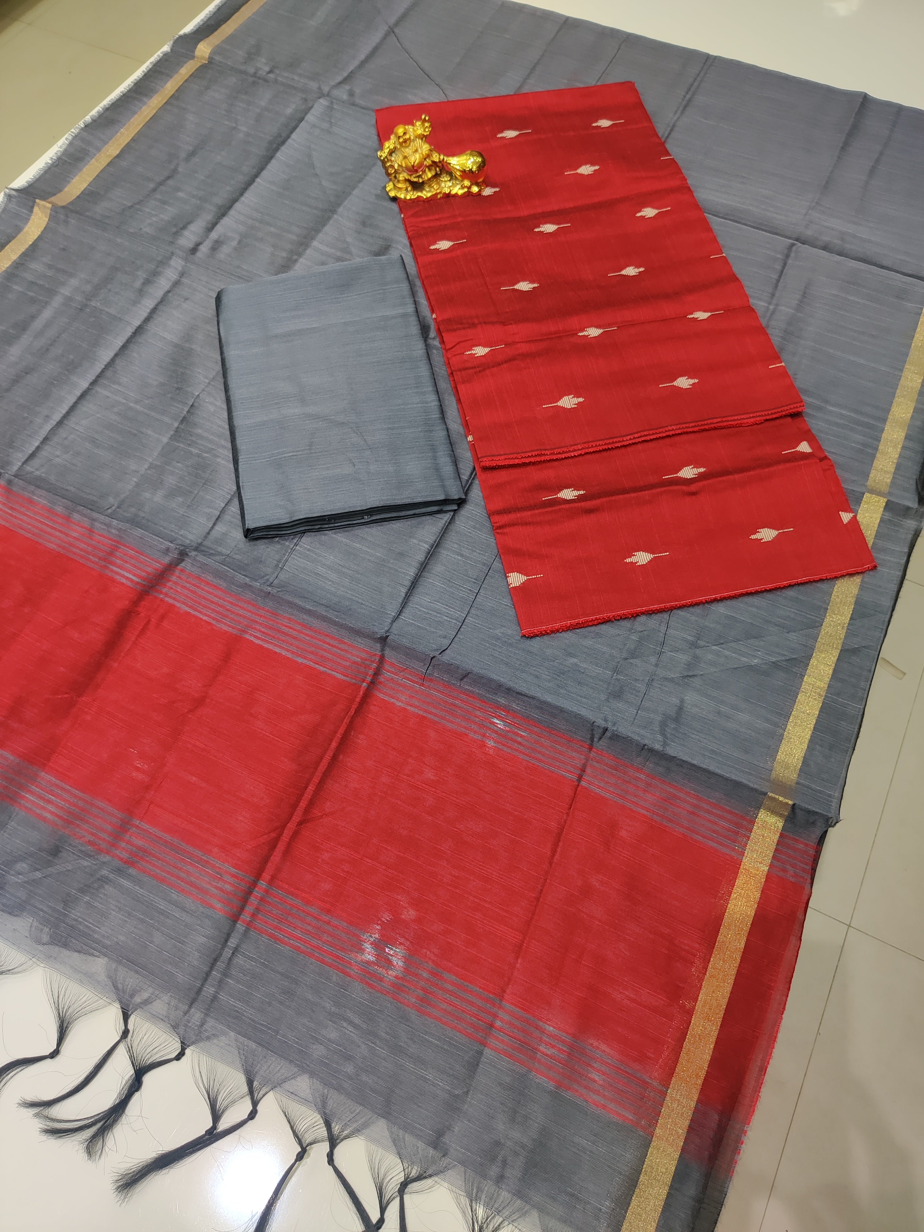 MULTICOLOR– 3PC RAW SILK SUIT SET WITH BUTTI WEAVING & SLUB SILK JACQUARD DUPATTA 07