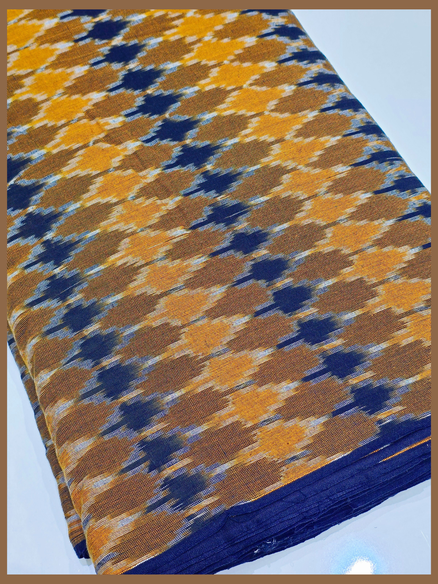 YELLOW- COTTON POCHAMPALLY IKAT FABRIC 29