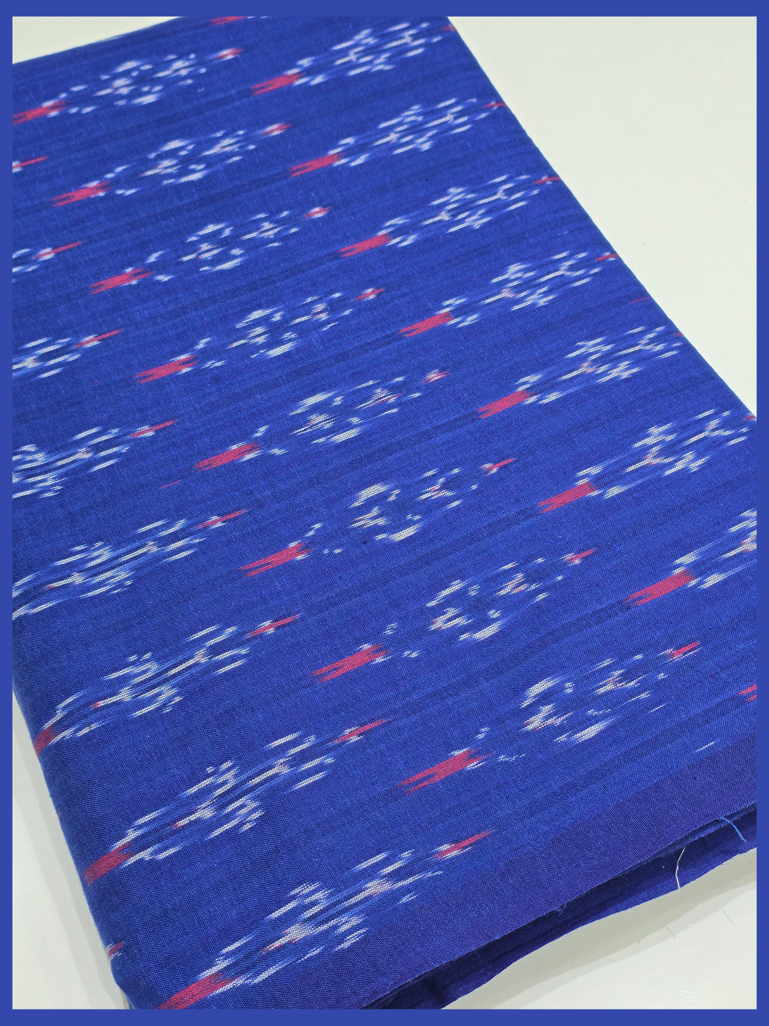 BLUE- COTTON POCHAMPALLY IKAT FABRIC 26