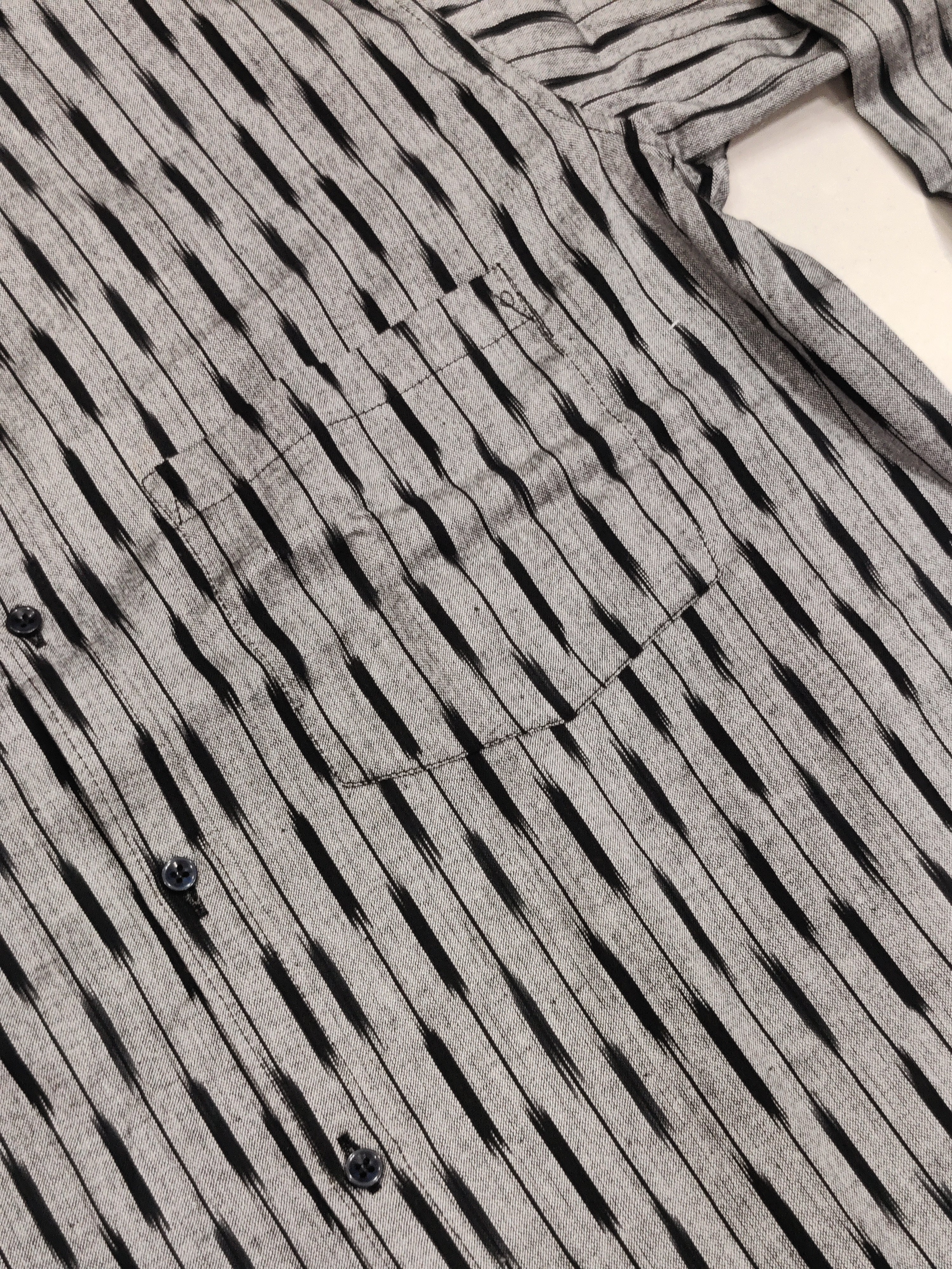 GRAY- FULL SLEEVE COTTON MEN POCHAMPALLY IKAT SHIRT 16