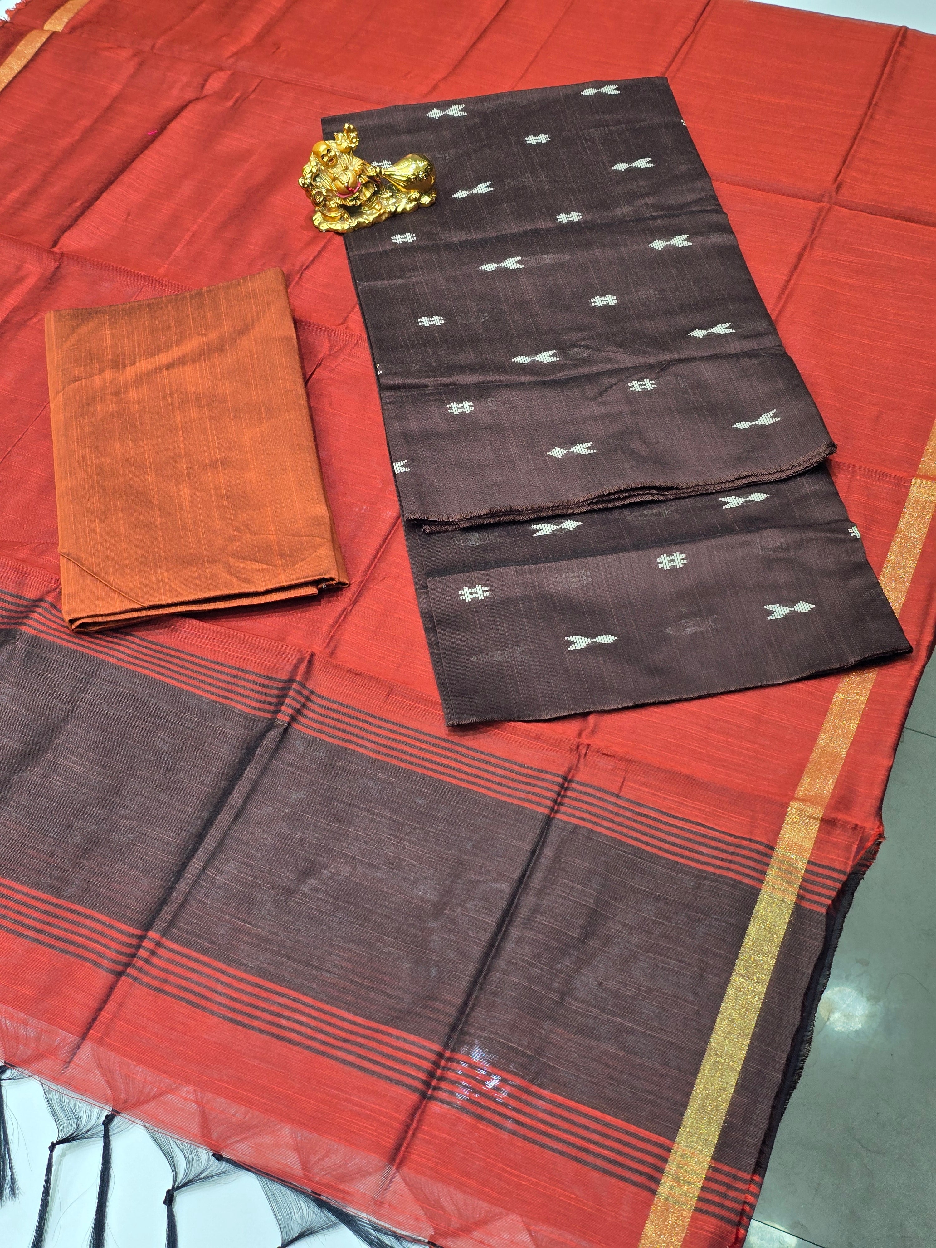 MULTICOLOR– 3PC RAW SILK SUIT SET WITH BUTTI WEAVING & SLUB SILK JACQUARD DUPATTA 03