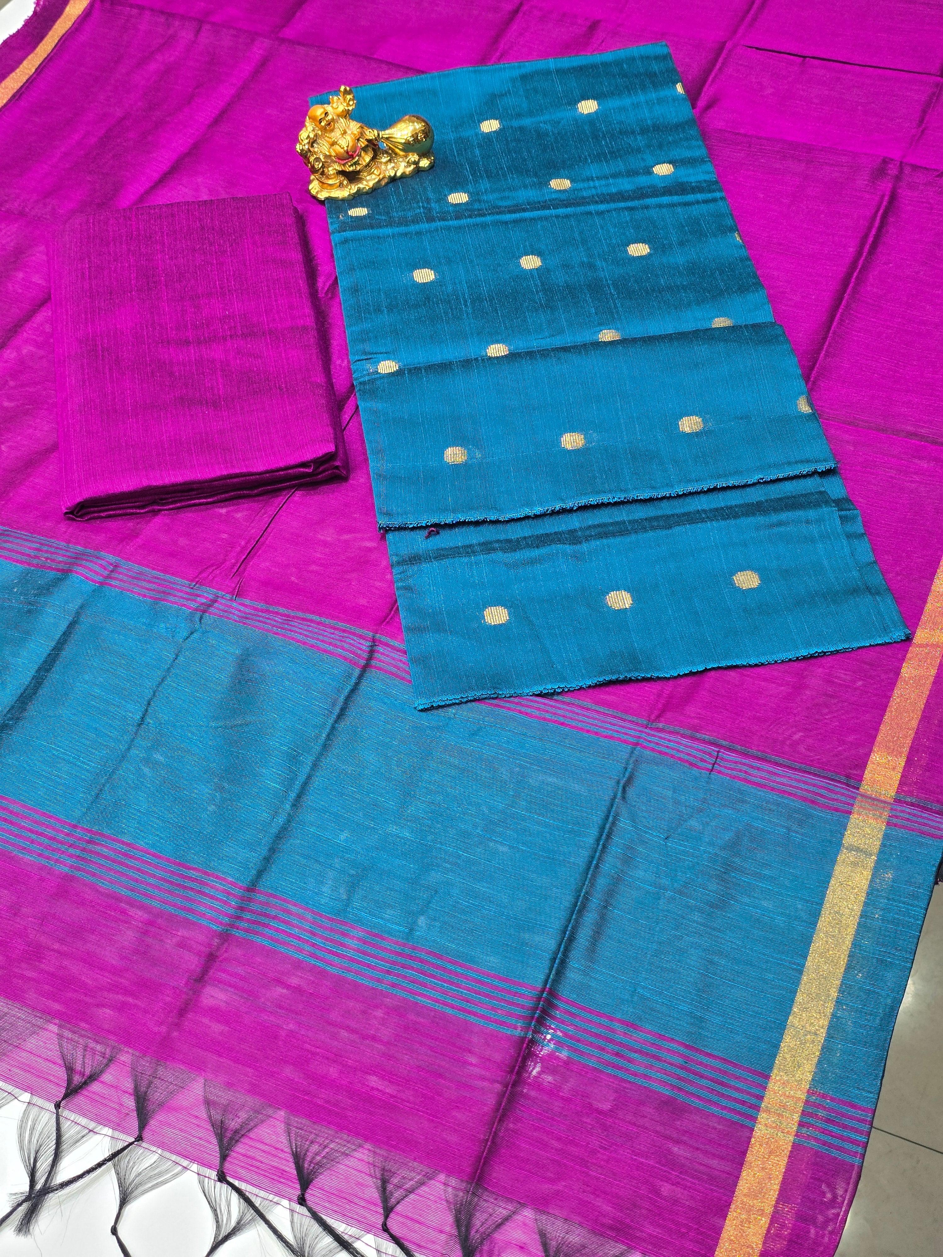 MULTICOLOR– 3PC RAW SILK SUIT SET WITH BUTTI WEAVING & SLUB SILK JACQUARD DUPATTA 02