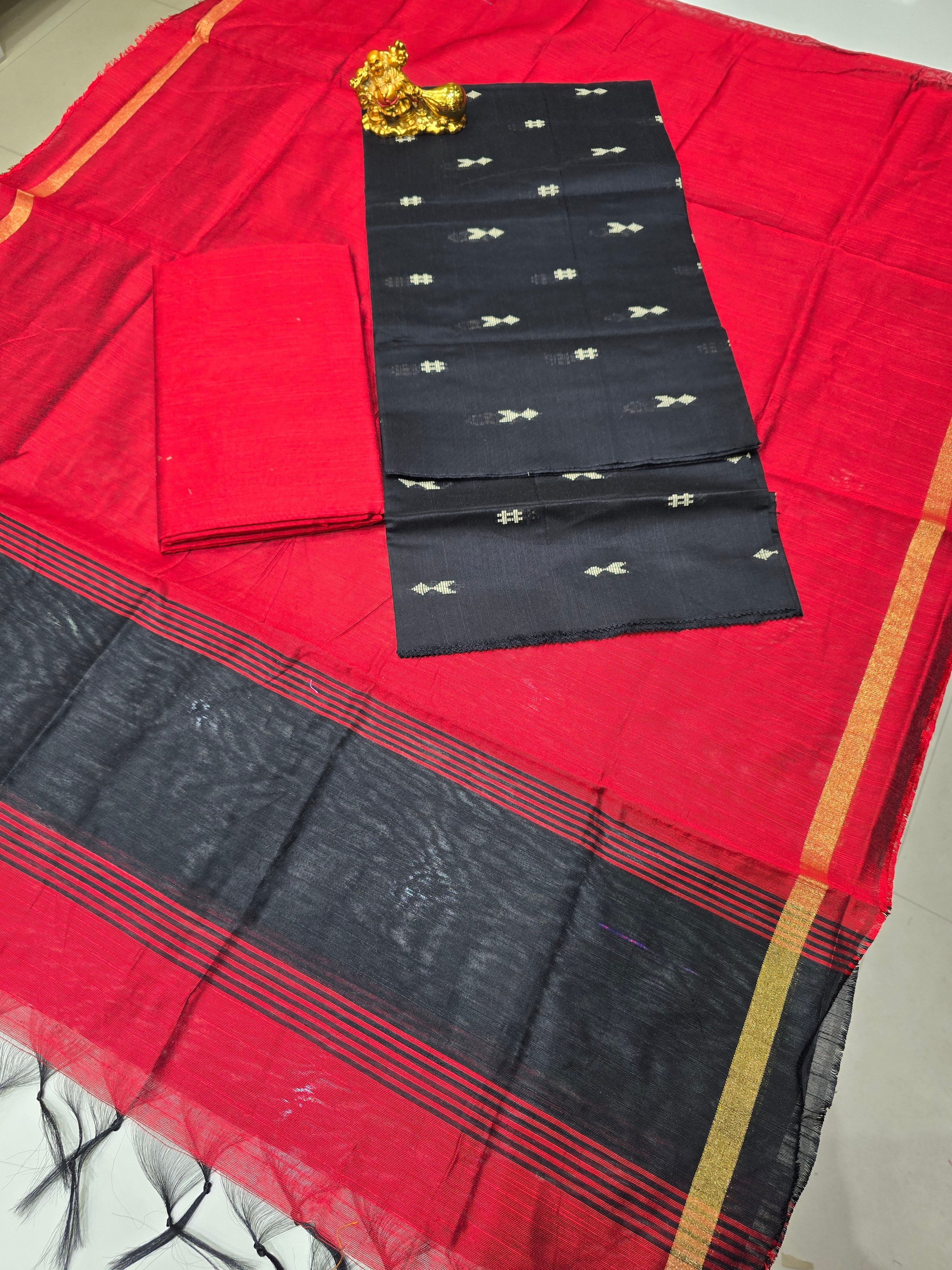 MULTICOLOR– 3PC RAW SILK SUIT SET WITH BUTTI WEAVING & SLUB SILK JACQUARD DUPATTA 14