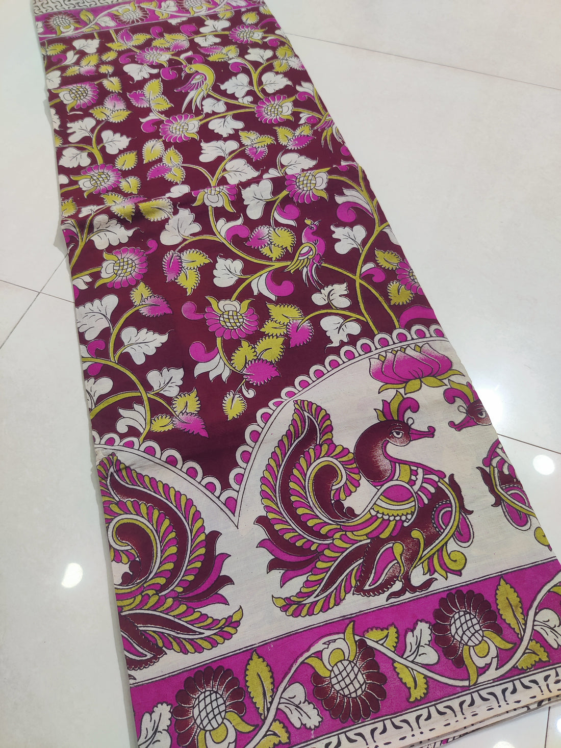 PINK- PRINTED COTTON KALAMKARI SAREE 06