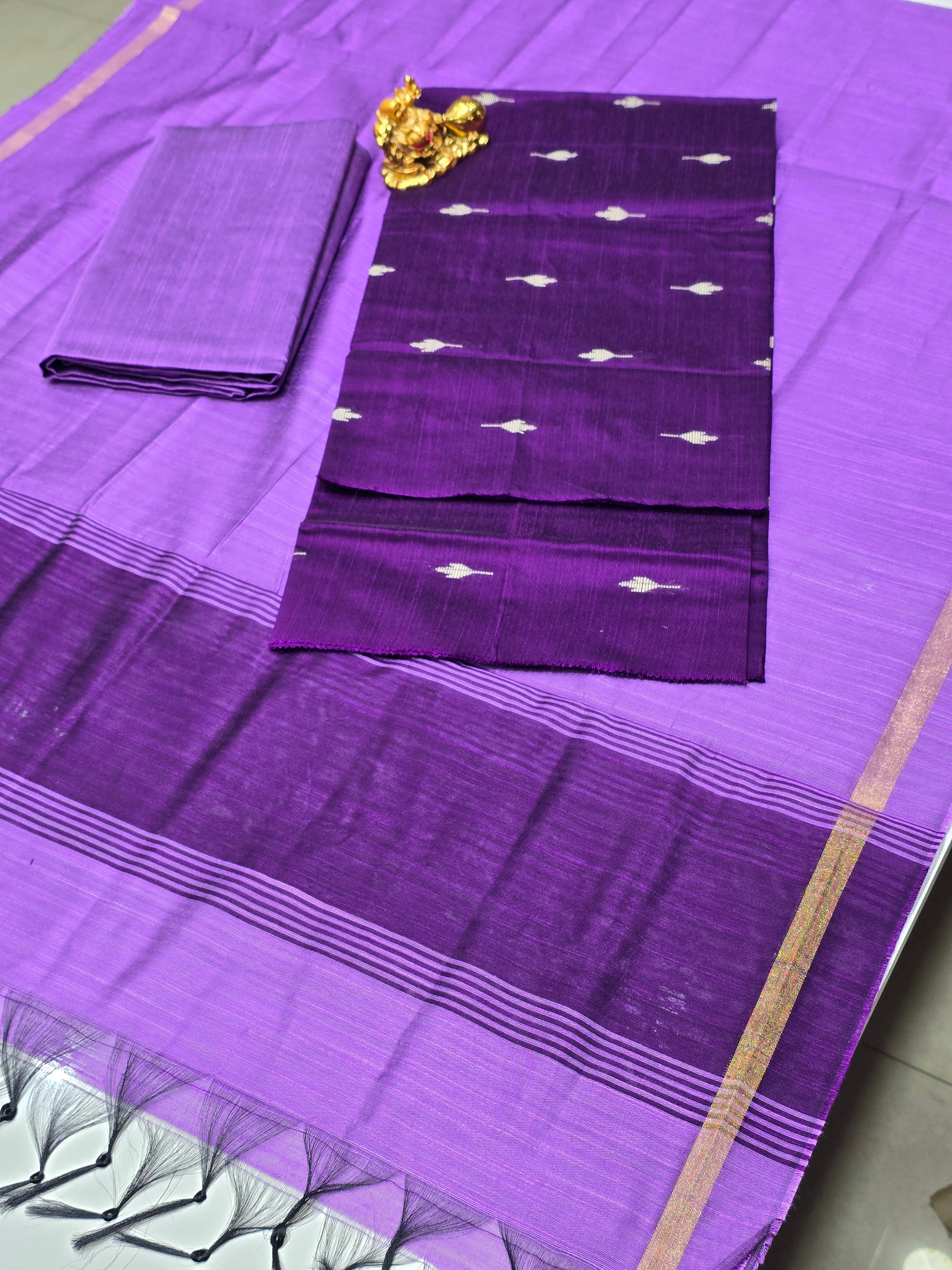 PURPLE – 3PC RAW SILK SUIT SET WITH BUTTI WEAVING & SLUB SILK JACQUARD DUPATTA 01