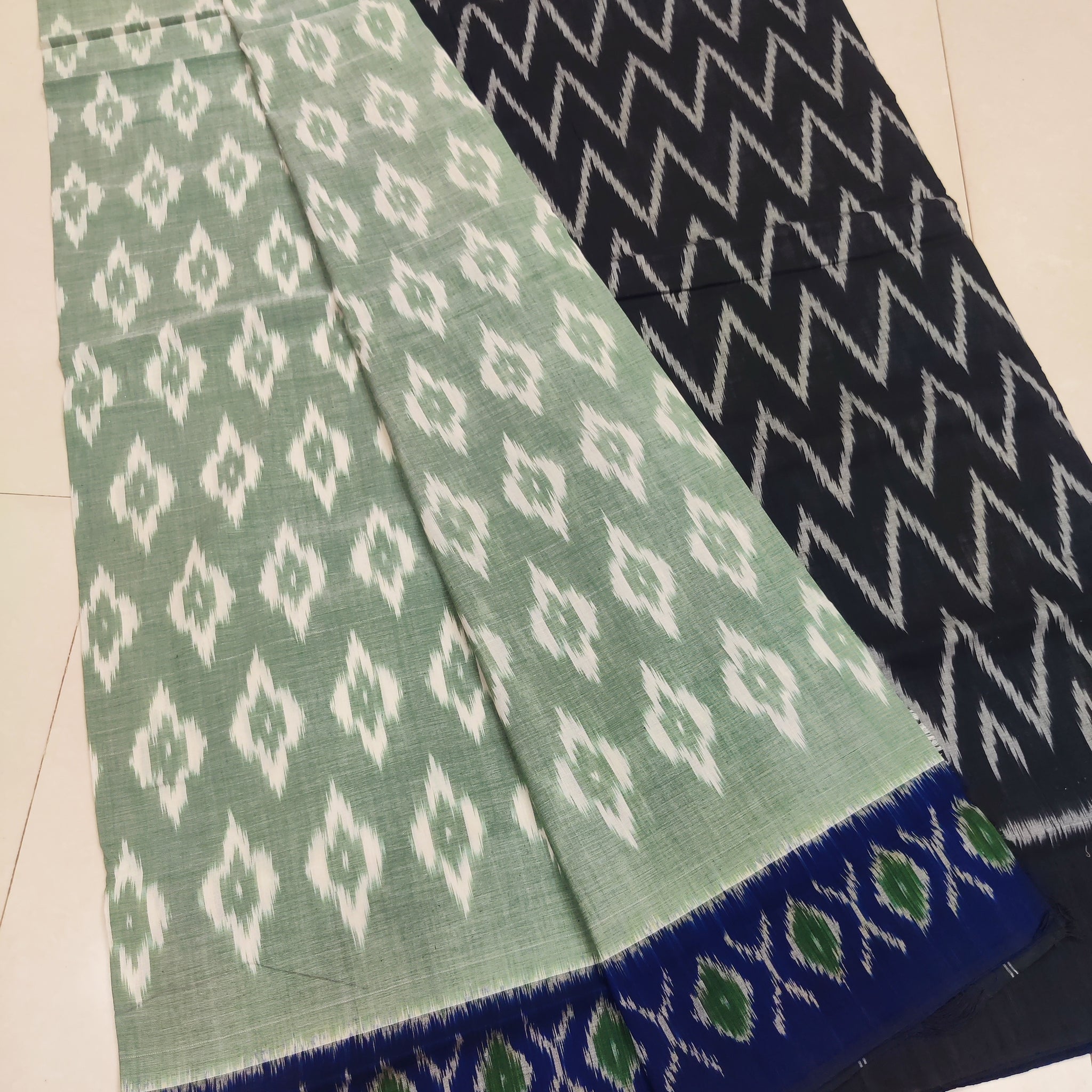 Black - MERCERISED PURE COTTON HANDLOOM POCHAMPALLY IKAT SAREE 63