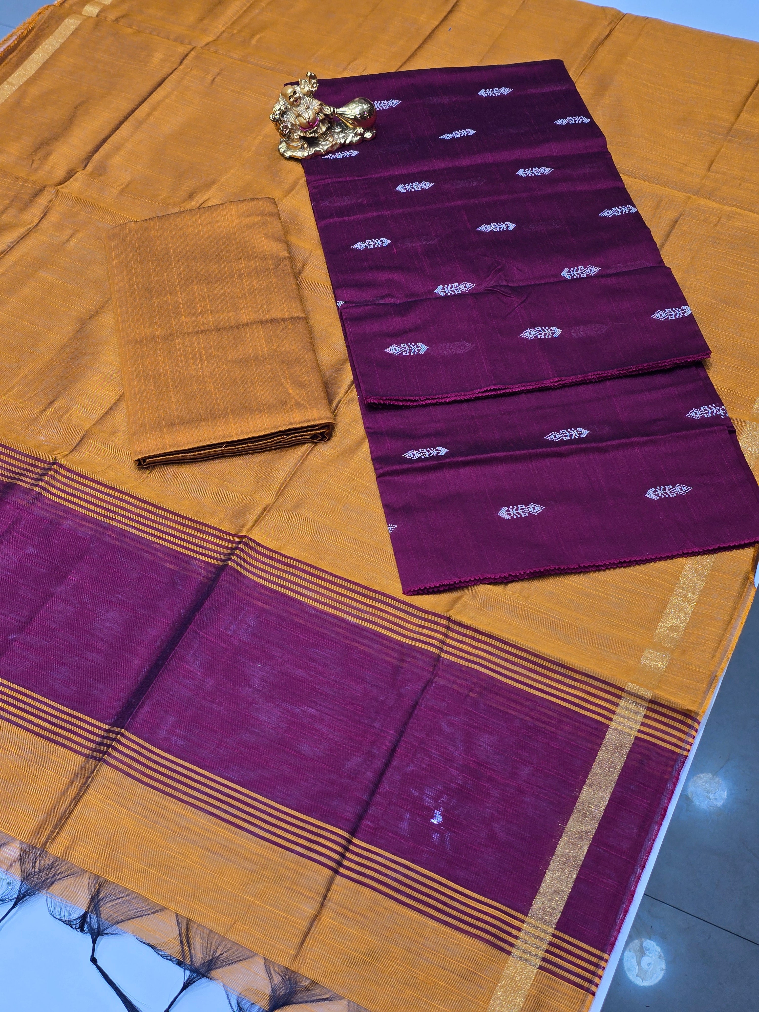 MULTICOLOR– 3PC RAW SILK SUIT SET WITH BUTTI WEAVING & SLUB SILK JACQUARD DUPATTA 04