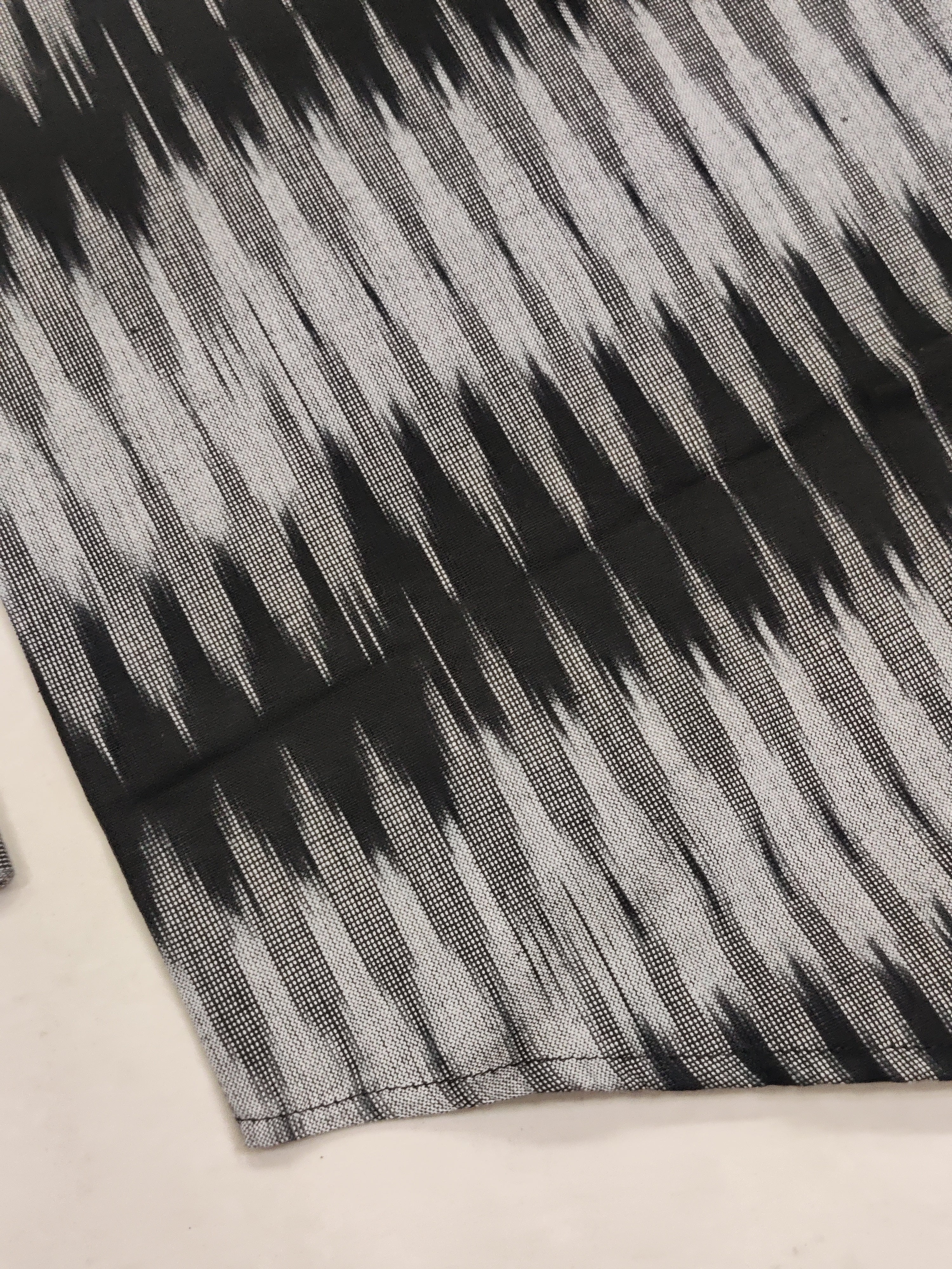 BLACK- FULL SLEEVE COTTON MEN POCHAMPALLY IKAT SHIRT 10